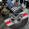 New Zealand Warriors,Round Area Rug,Carpet Rug for Living Room Bedroom Sofa Playroom Decor,Non-slip Floor Mat