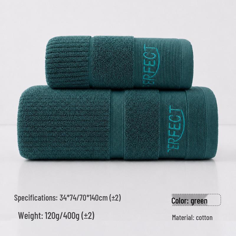 Toalha de Banho e Rosto Bordada de Algodão Puro Espesso - Altamente Absorvente, Perfeita para Uso Doméstico ou Presentes