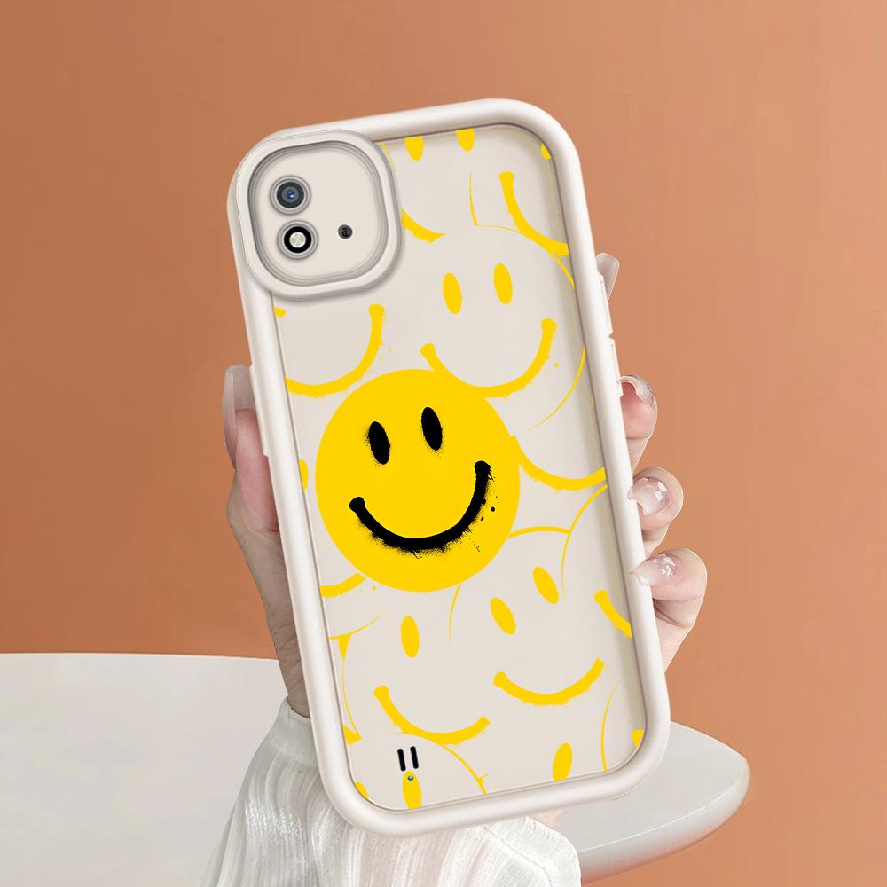 Soft Silicone Square Ladder Printing Pattern Phone Casing Full Cover Camera Shockproof Protection Rubber Case for OPPO Realme