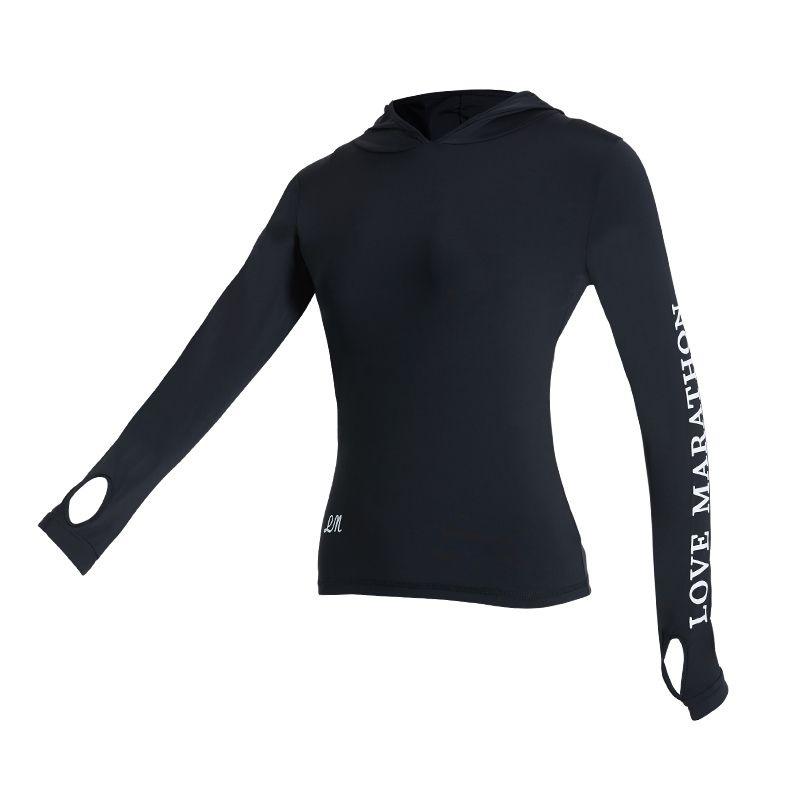 Long-sleeved Hooded Sports T-shirt Fitness Clothing Quick-drying Breathable Sunscreen Tops