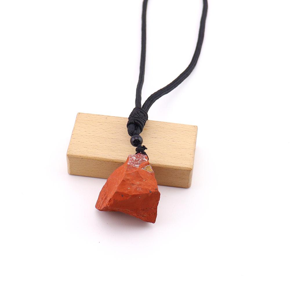 Natural Crystal Irregular Stone Pendant Necklace - Handcrafted Jewelry Sweater Chain