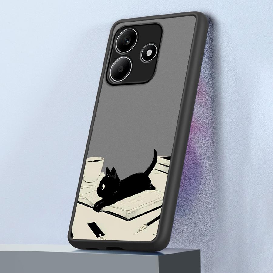 Case for Xiaomi Redmi Note 14 12 14C 13C 9S 13 Pro Plus A4 11 10 Funda Back Phone Cover Cute Cat