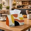 1pc Modern Abstract Geometric Tissue Box Cover with Neat Stitching - Minimalist Elegant Fabric Storage Dispenser, Durable Easy-Clean Cover Suitable Fo