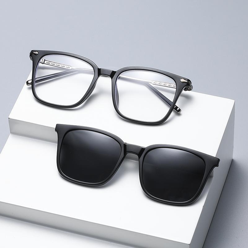 Magnetic Sunglasses TR90 Women Polarized Clip On Sun Glasses Eyeglasses 6 In 1 Sets Glasses Men Frame  UV400  Anti-Glare Female