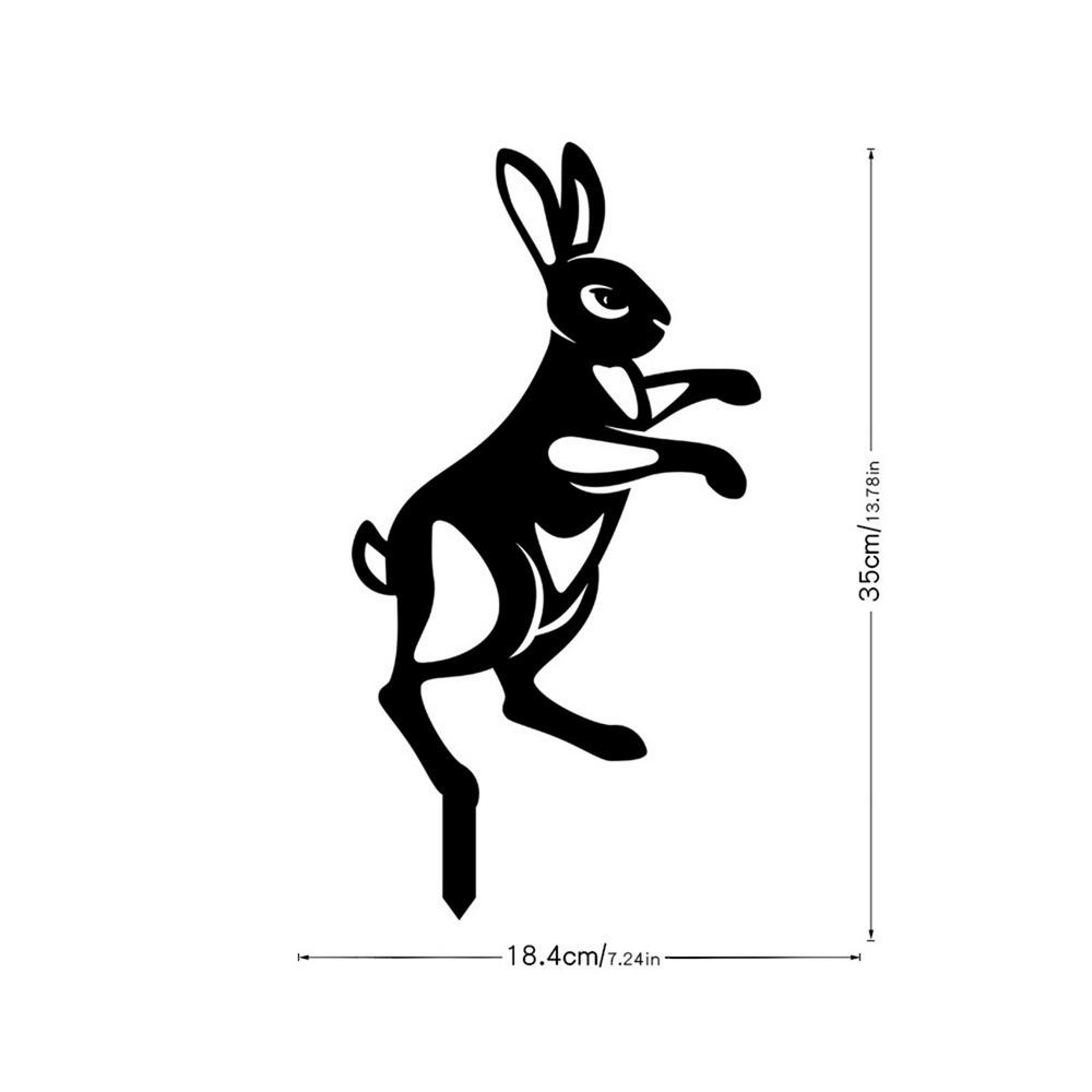 Rabbit Silhouette Yard Art Animals Garden Stakes Black Bunny Rabbit Garden Stake Rabbit Yard Decorations Outdoor Bunny Decor