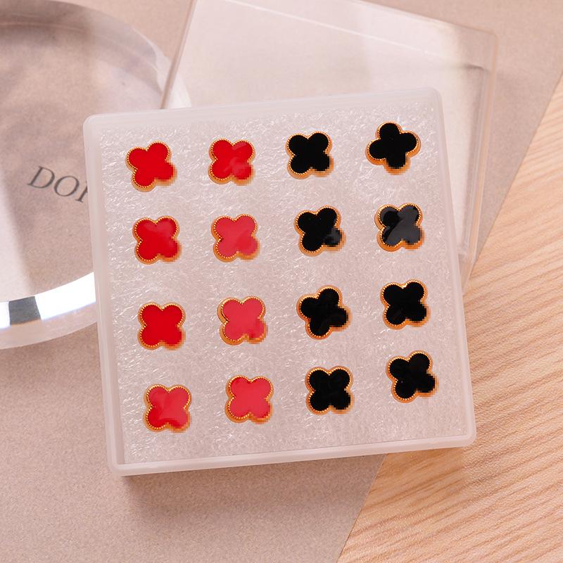 2025 Trendy Four-Leaf Clover Resin Stud Earrings for Women - Luxurious Niche Design