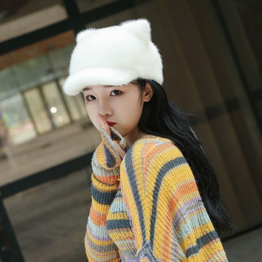 New Women's Winter Hat Internet Celebrity Hat Fashion High Sense Imitation Fur Hat