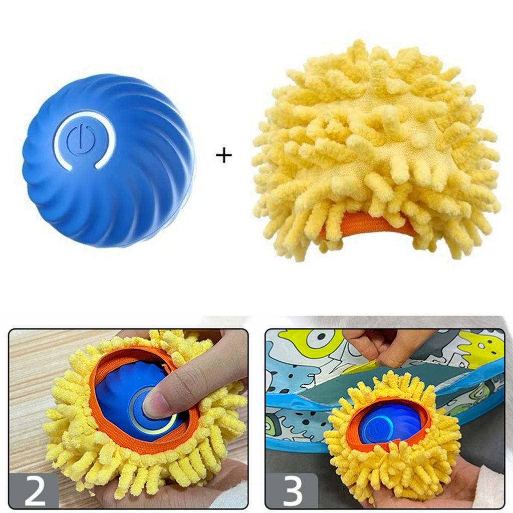 Motion Activated Cat Toy Balls Interactive Play Mat Fast Rolling Balls with Rechargeable Design for Boredom Cats Fun