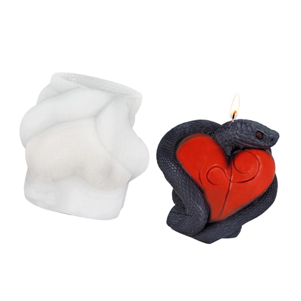 3D Snake Heart Silicones Mould Candle Molds Casting Mould Easy Release Epoxy Resin Molds Craft Supplies