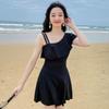 2026 Korean Style Women's One-Piece Boyshort Swimsuit - Slimming, Tummy-Concealing, Sexy and Conservative with Fairy Student Look