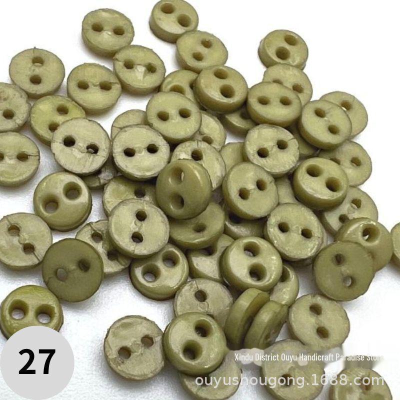 4mm Dual-Eye Plastic Buckle with Edge Button for DIY Felt Doll Accessory