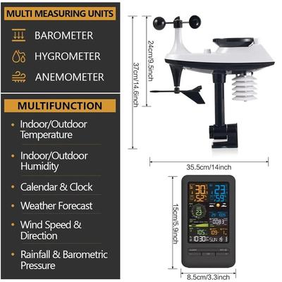 Intelligente Wetterstation Automatischer Timer App Netzwerk Ewiger Kalender Temp. Feuchtigkeit Windgeschwindigkeit Niederschlag UV TVOC Monitor