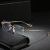 Rimless Anti Blue Light Blocking Glasses for Women Men Clear Anti Radiation Filter Eyewear