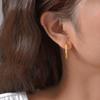Minimalist U-shaped Earrings for Women, Gold Silver Color Hammer Pattern Stainless Steel Hoop Earrings, Trendy Jewelry Gifts