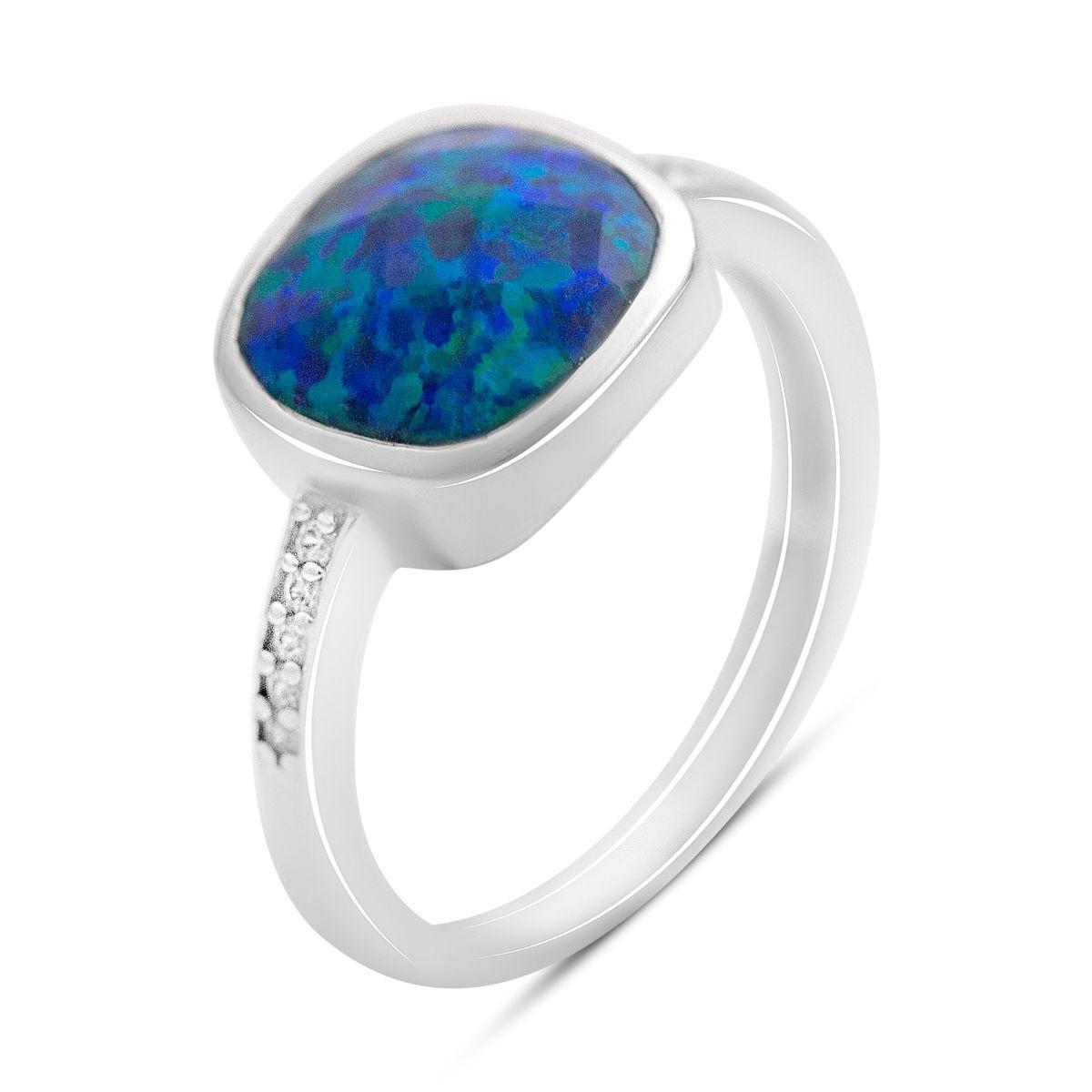 

Срібне кільце з опалом 2.986ct, вага виробу 2,66 г (2133841) 18