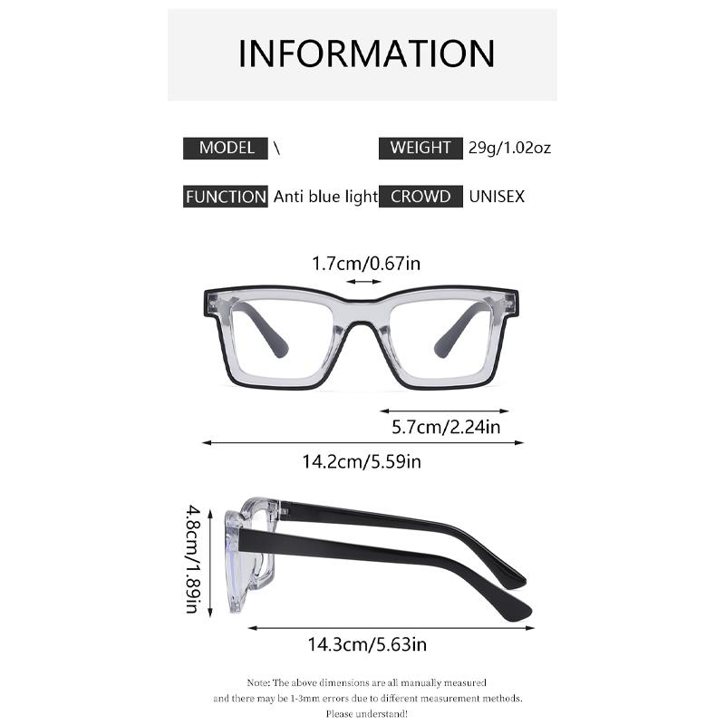 Anti-blue Light Glasses Colorful Square Eyewear Women Fashion Luxury Eyeglasses Blue Light Blocking Man Lady Computer Eyeglas