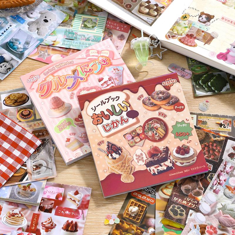 Japanese Food Mobile Phone Art Sticker Book Student Journal Sticker Album 30sheets/Book Adult DIY Decor Craft Diary Stationery