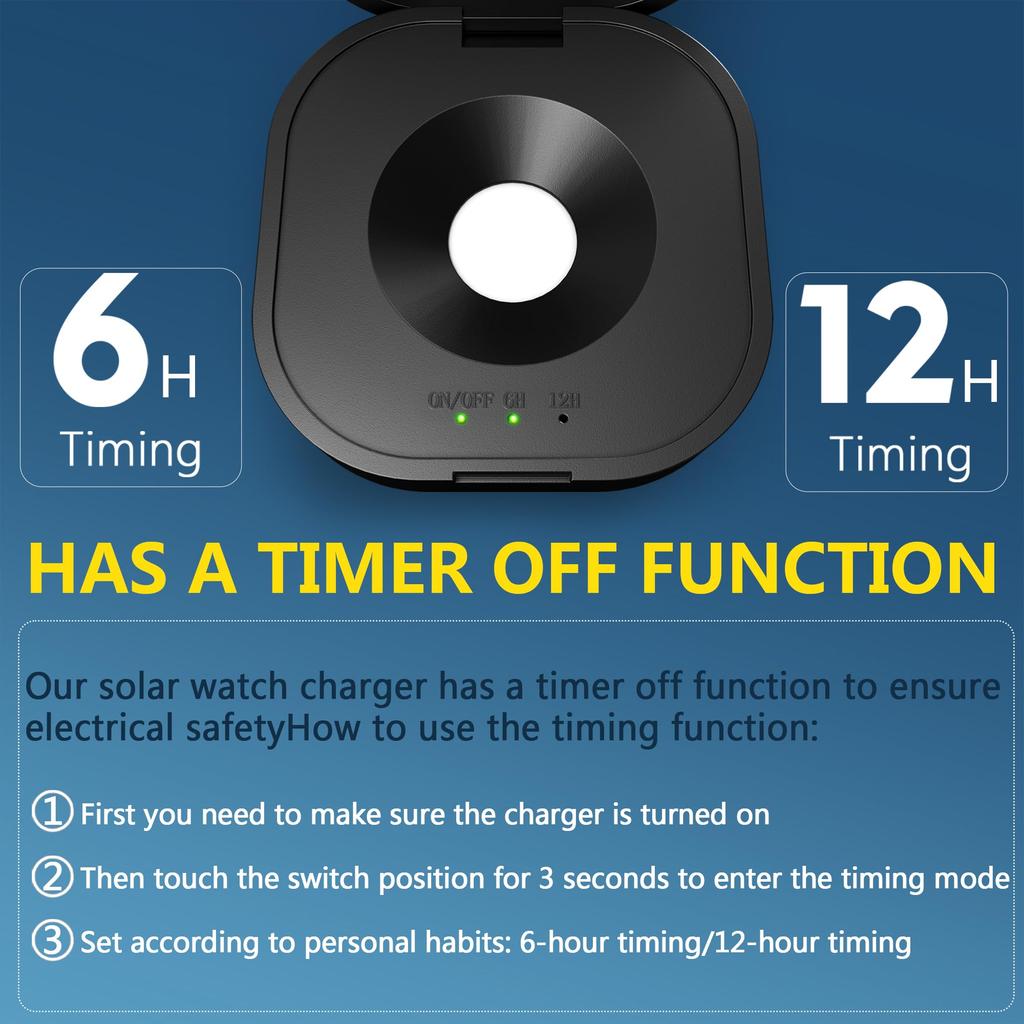 JIANDUN Solar Powered Fast Charger for All Eco Solar Reloj Hombre Solar Pad Powered Portable Design with Timing Function Watch, Watches, Smartwatch,