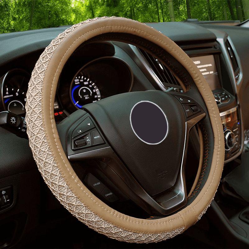 Good-Feeling Ice Silk Car Steering Wheel Cover, Universal for All Seasons, Non-Slip, Breathable, Sweat-Absorbent, Suitable for Thousands of Car Models