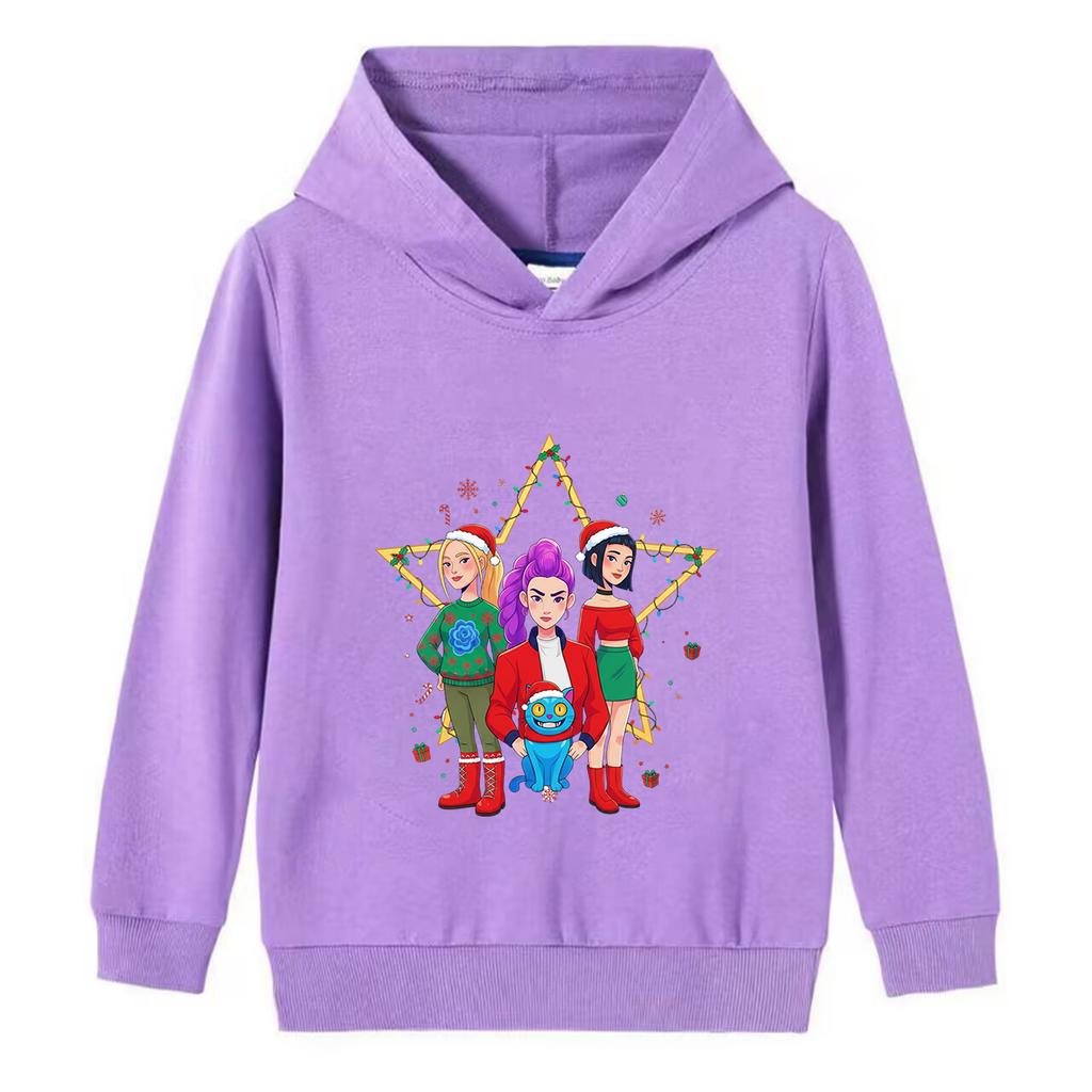 Frohe Weihnachten! Hexenjagd Mädchen und Jungen Kapuzenpullover, Neuartiger Weihnachts-Pullover, Feiertags-Pullover, Sweatshirt