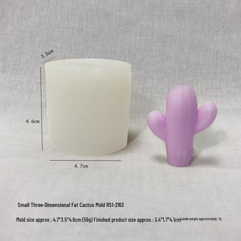 Cactus Scented Candle Mold for DIY Succulent, Plaster, Resin, and Fondant Crafting