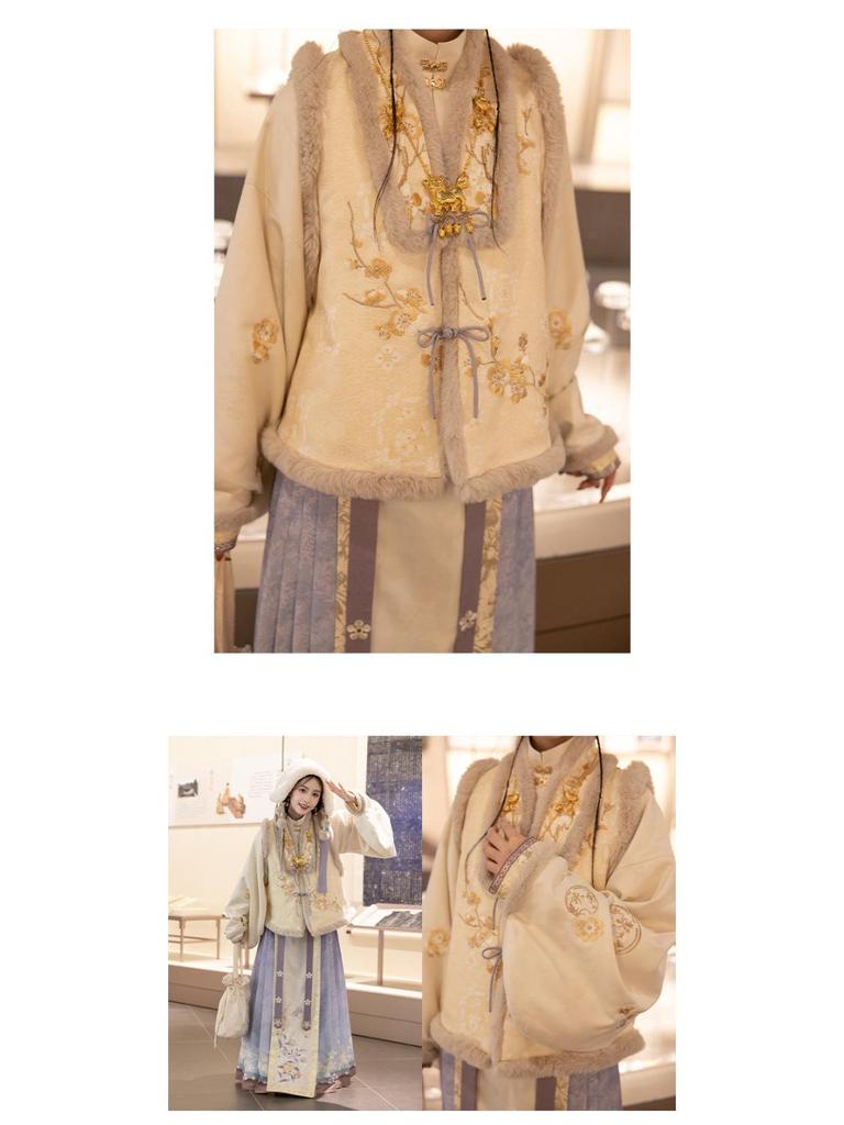 Autumn/Winter Maki-e Kintsugi Hanfu: Embroidered Ming-Style Fairy Horse Face Skirt for Women