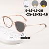 Retro Photochromic Reading Glasses Women Men New Color Changing Far Sight Eyewear Unisex Trendy Cat Eye Presbyopia 0+1.0+4.0