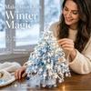 DIY Beaded Christmas Tree Kit LED Xmas Tree Desktop Ornaments Colorful Mini Crystal Bead Maple Tree Halloween Decor Holiday Gift