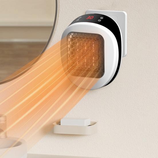 Wall-Mounted Space Heater with Adjustable Thermostat & Timer Quick Warmth Electric Heaters Portable Plug-in Room Heater for Bathroom Bedroom