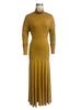 European-Style Slim Fit Turtleneck Long Sleeve Solid Color Formal Dress (2025)