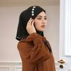 Pearls Beading Muslim Hijabs Cotton Modal Soild Head Wraps Easy To Wear Ramadan Eid Arab Hijab Turban Cap Islam Inner Cap