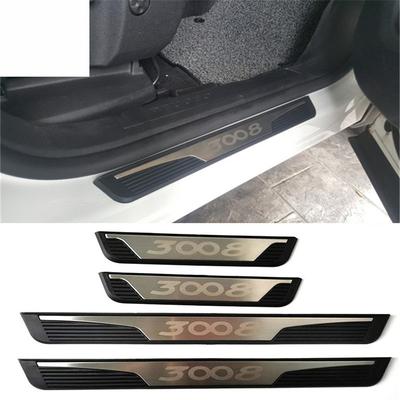 4 Stück/Set ABS Edelstahl Für 2017- Peugeot 3008 GT Auto Autotürschweller Pedal Willkommen Schmutzfänger Dekoration Abdeckung