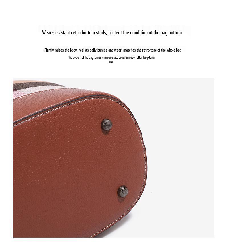 Damen Retro Colorblock Eimer Tasche - Vielseitige Umhänge- & Schultertasche für Arbeit & Pendeln (2026)