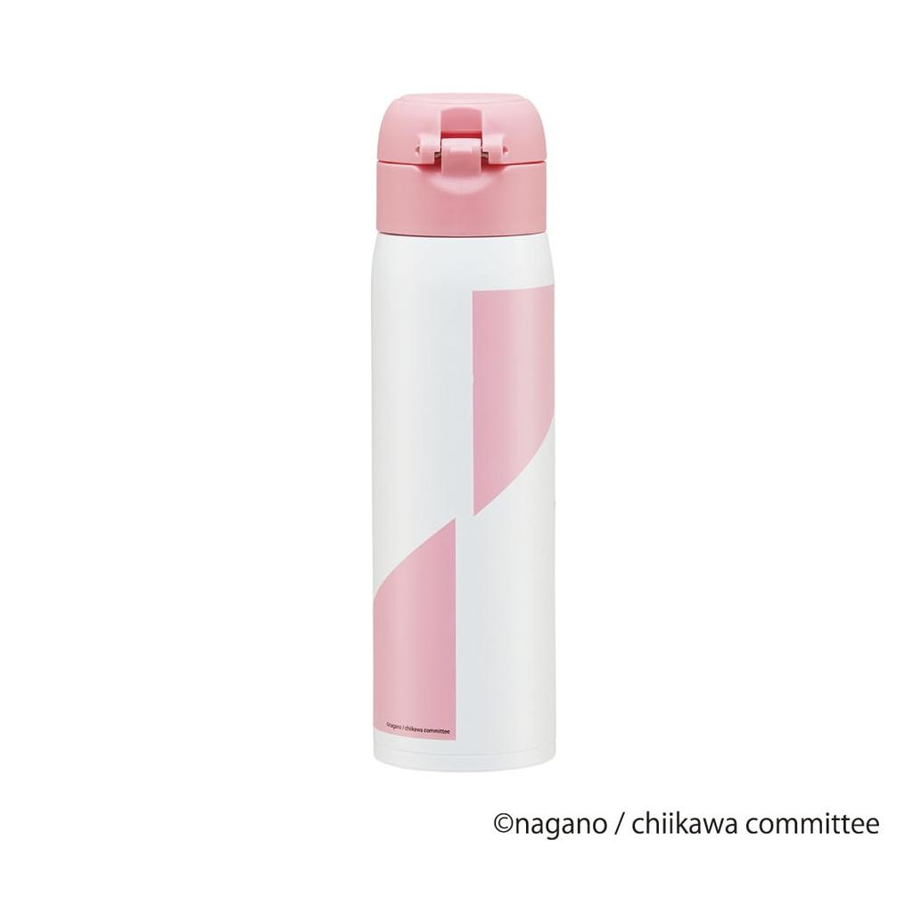 Skater STOT5-A 480ml Stainless Steel Water Bottle with One-Touch Opening, Insulated for Hot and Cold Drinks, Chiikawa