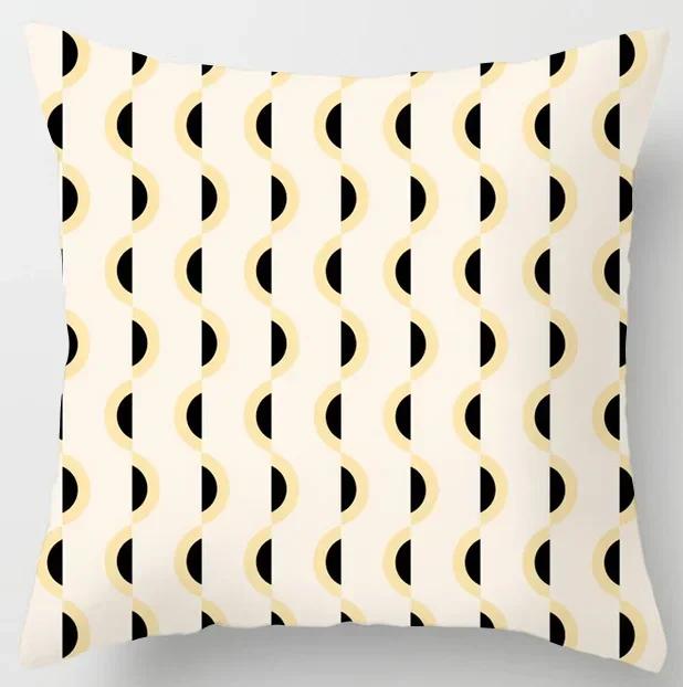 Geometric Abstract Pattern Plush Square Cushion Cover Family Chair Living Room Bedroom Sofa Decorative Pillowcase 45X45Cm