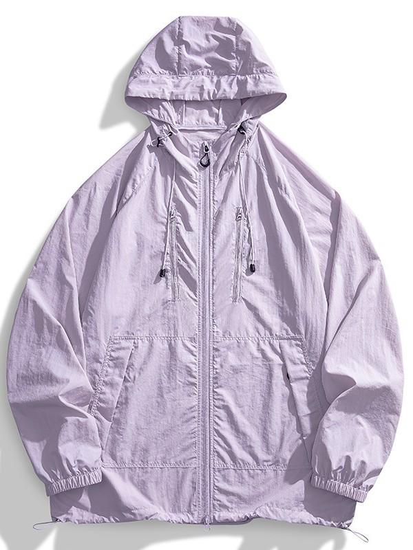 Unisex Ice Silk UV Protection Hooded Jacket - Breathable, Long Sleeve Summer Wear