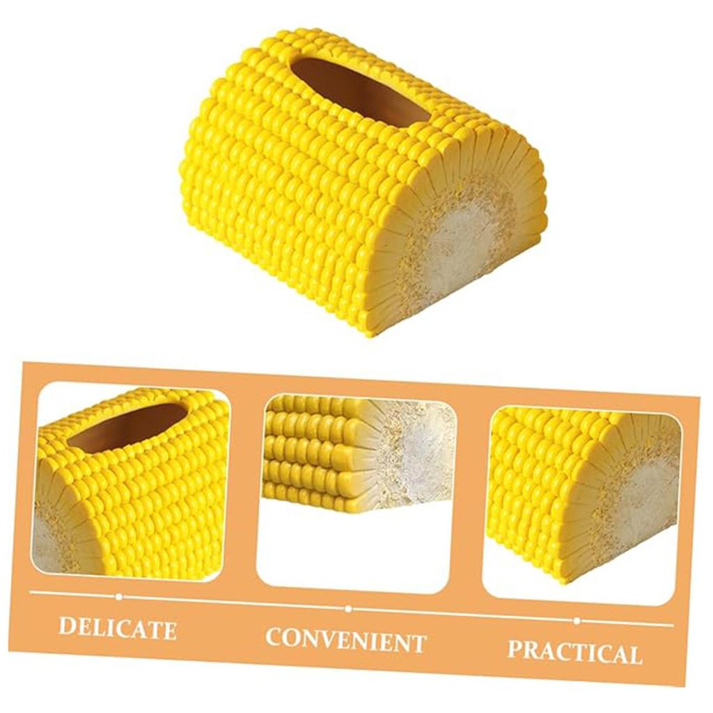 Caja de pañuelos de maíz soporte de pañuelos de escritorio caja de almacenamiento de escritorio novedoso servilletero dispensador de pañuelos decoración soporte de pañuelos decoración del hogar