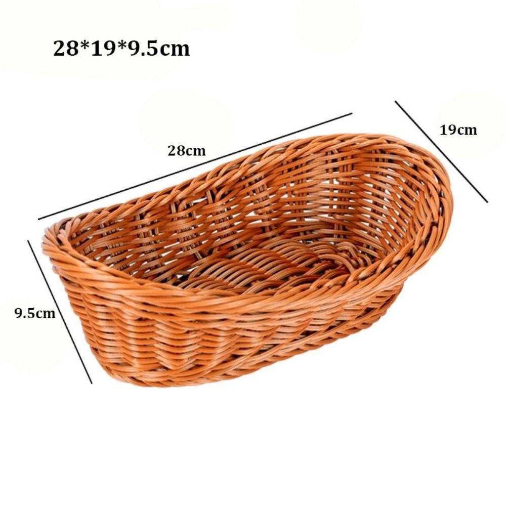 Multistyles Imitation Rattan Fruit Plate Retro Woven Multipurpose Storage Rattan Woven Tea Tray Creative House Candy Packaging