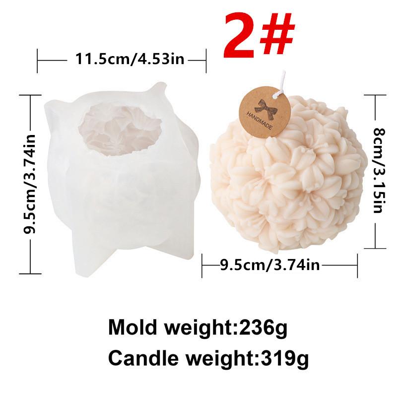 3D Rose Lily Flower Ball Series Silicone Mold DIY Gypsum Aromatherapy Candles Making Mould  Home Decor Valentine's Day Gifts