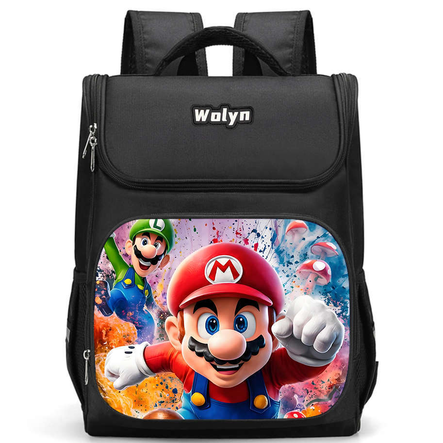 Der Super Mario Galaxy Film Strapazierfähiger Rucksack mit mehreren Fächern für Schulkinder Mit atmungsaktiven Air-Cushion-Trägern