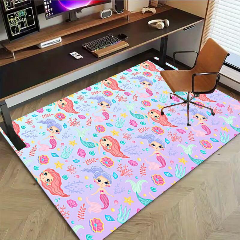 1PC Mermaid Shell Extra Large Non-Slip Floor carpet, Office, family, bedroom, Studio - Large Area RugJ0355