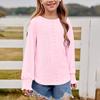 Children's Round-neck Pullover Long-sleeved Hollowed-out Girls' T-shirt Top