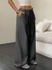 2025 Autumn European & American Style Women's Solid Color Straight-Leg Casual Pants