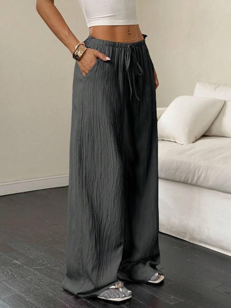 2025 Autumn European & American Style Women's Solid Color Straight-Leg Casual Pants