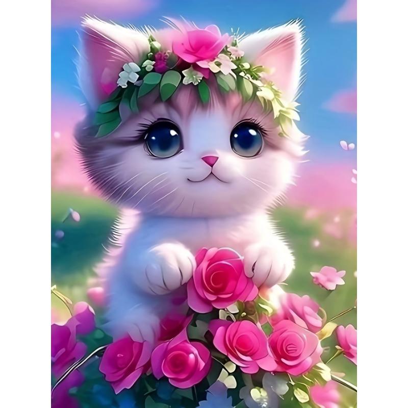 Modny T-shirt z krótkim rękawem z grafiką 3D kotka dla dziewczynek na lato, sportowy, modny, urocze topy z kotem, odzież