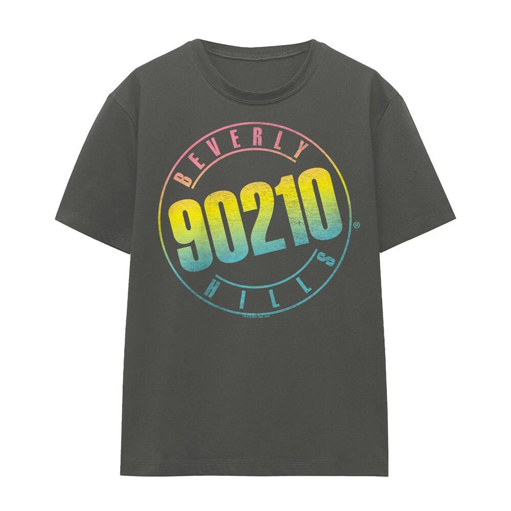 

90210 Color Blend Logo Ladies 100% Cotton T-shirt Mens Tees Top S-2XL, Charcoal S