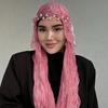 Shining Silk Scarf Ruffled Edge Chiffon Hijab Veil Fashion Ramadan Long Scarf  Outdoor