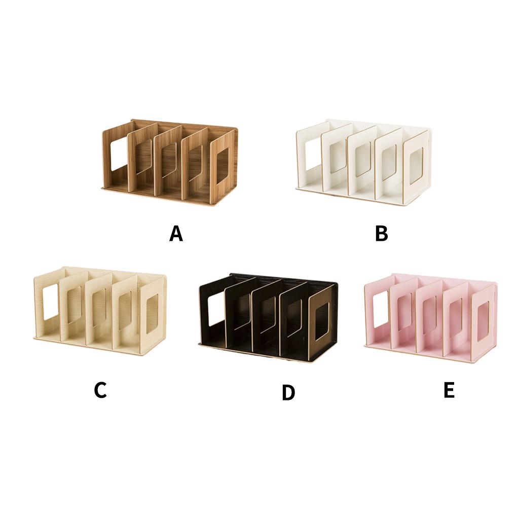 5 Fächer Bücherregal Holz Tisch Desktop Regal ple Stil Informationsbücherregal Ständer Büroorganisation