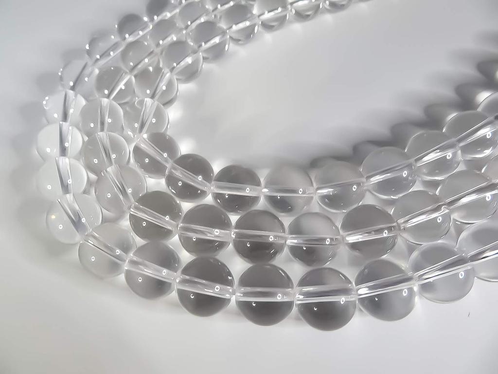 [SmileStone] Premium 5A Clear Quartz Crystal Strings (Approx. 38 cm) Natural Stone Beads, Power Stones (10 mm (5A))