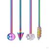 4 Pack Industrial Ball Barbell Ear Bar Earring 14G 16G
